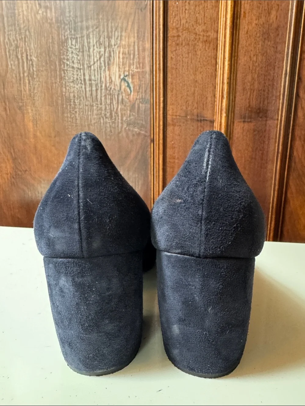 Prada Navy Suede Pointed-Toe Pumps
